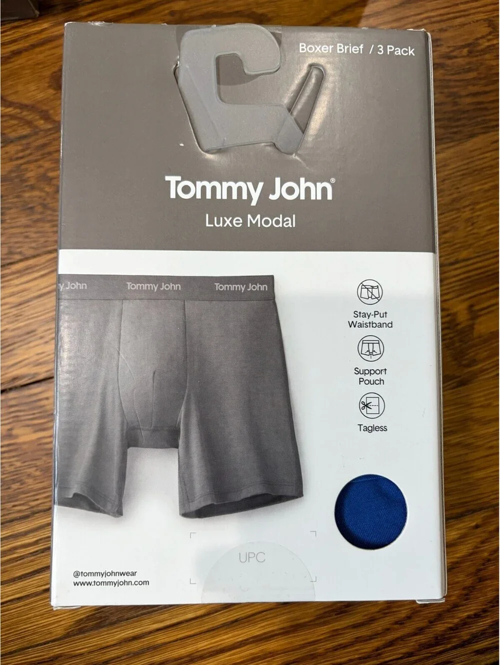 Tommy John Luxe Modal Boxer Brief 3 Pack XL Blue Quartz Dress Blues New